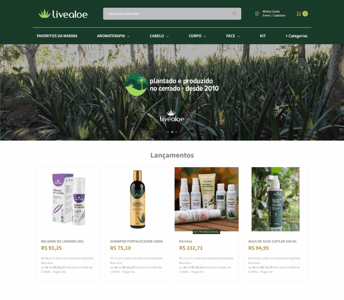 Projeto livealoe.com.br